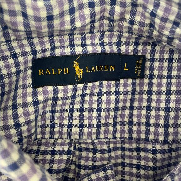Ralph‎ Lauren Mens Shirt L Checked Plaid Button Up Preppy Travel Office Casual - Picture 2 of 12